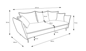 Sofa 240 cm rozkładana - Flow Meble tapicerowane