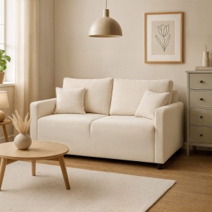 Sofa szerokość 170 cm rozkładana beżowa - Carmen Meble tapicerowane