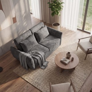Sofa z funkcją spania grafitowa - Lotie Meble tapicerowane