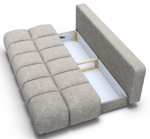 Kanapa pikowana rozkładana szara - Elano Meble tapicerowane