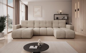 Narożnik U 360 x 180 cm beżowy - Mateo U Meble tapicerowane