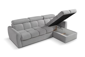 Narożnik szary rozkładany z regulowanym oparcierm - Santiago Meble tapicerowane