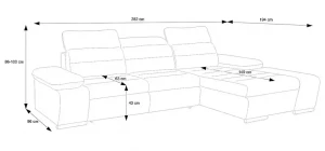 Narożnik 280 x 200 regulowane oparcie - Bizante Meble tapicerowane
