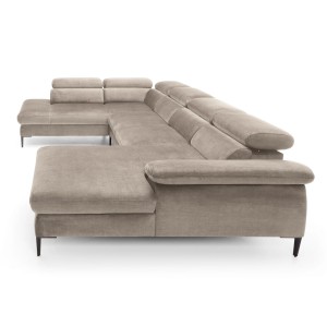 Narożnik duży U 350 x 214 cm - beżowy - Elon U Meble tapicerowane