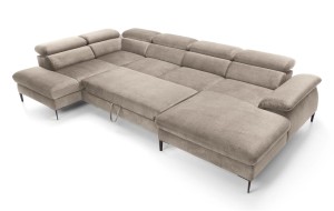 Narożnik duży U 350 x 214 cm - beżowy - Elon U Meble tapicerowane