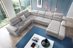 Narożnik duży 370 x 230 cm rozkładany - Bizante U Meble tapicerowane