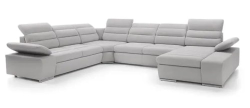 Narożnik U 370 x 300 cm szary - Bizante U L