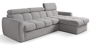 Narożnik szary rozkładany z regulowanym oparcierm - Santiago Meble tapicerowane