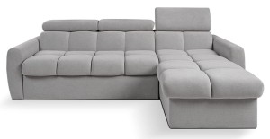 Narożnik szary rozkładany z regulowanym oparcierm - Santiago Meble tapicerowane