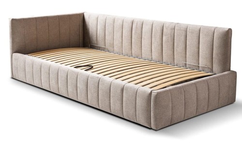 Łóżko młodzieżowe 90x200 cm beżowe - Aron