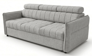 Kanapa popielata z pikowanym siedziskiem i rozkładana Ceres Flat Meble.Expert