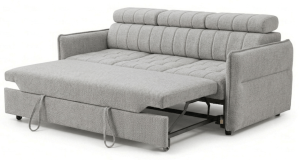 Kanapa popielata z pikowanym siedziskiem i rozkładana Ceres Flat Meble.Expert