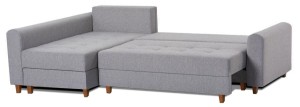 Narożnik na wymiar szary z funkcją spania 255 x 160 cm Vera Meble.Expert