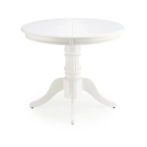 Stół rozkładany okrągły 90 cm biały WILLIAM