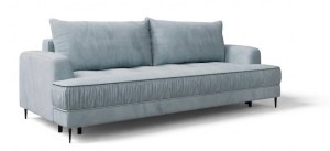 Kanapa 240 cm szara rozkładana pikowana - Vollagio Meble tapicerowane