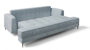 Kanapa 240 cm szara rozkładana pikowana - Vollagio Meble tapicerowane