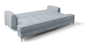 Kanapa 240 cm szara rozkładana pikowana - Vollagio Meble tapicerowane