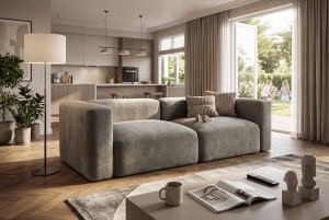 Sofa szara trzyosobowa - Kubo Meble tapicerowane