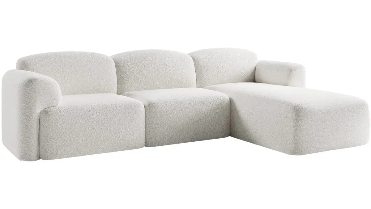 Narożnik 320 x 170 nowoczesny biały - Beverly Meble tapicerowane