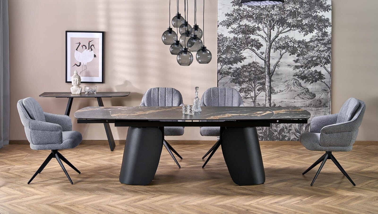 Stół 180 cm - czarny - Karvo Meble skrzyniowe