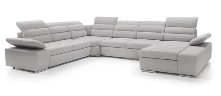 Narożnik U 370 x 300 cm szary - Bizante U L Meble tapicerowane