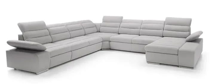 Narożnik w kształcie U 370 cm szary - Bizante U XL Meble tapicerowane